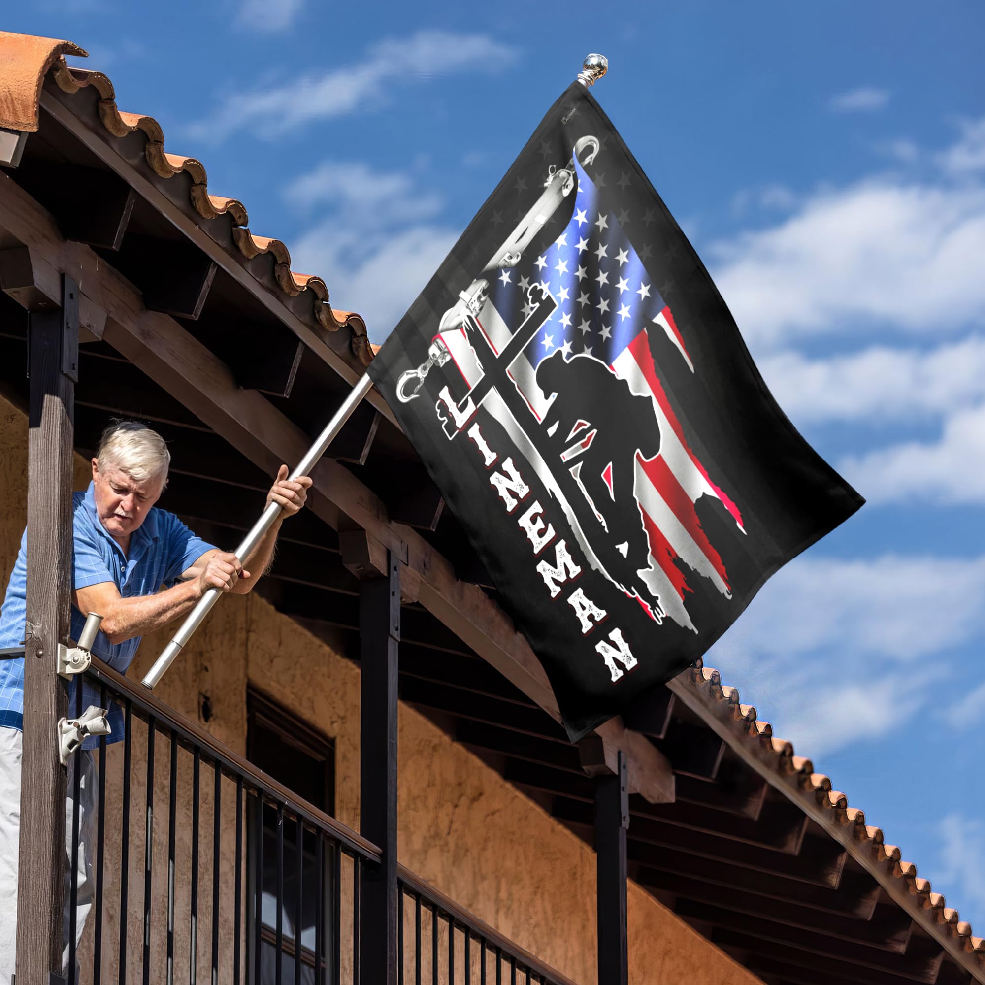 Amazon.com : FLAGWIX American Flags - Lineman Flag MLH896F, House